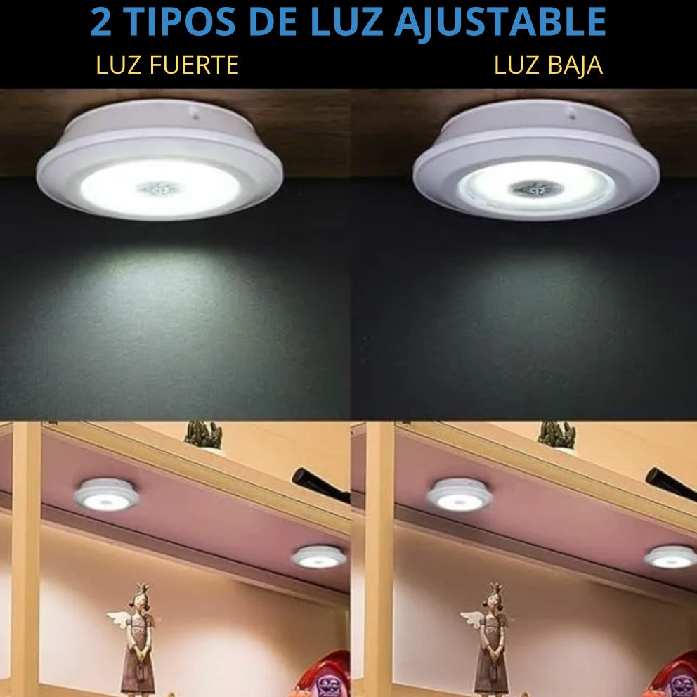 💡 InstaLuz® - SUPER KIT 6 Lámparas LED Inalámbricas A Control Remoto 🕹️ +20 Pilas Recargables Y Cargador