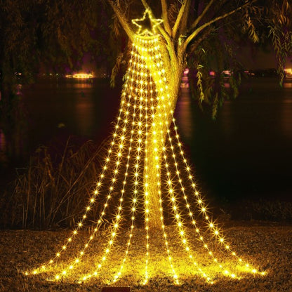 🌟🎄Luces Cascada de Navidad🎄🌟¡Con Panel Solar +12 Horas Continuas de Luz!