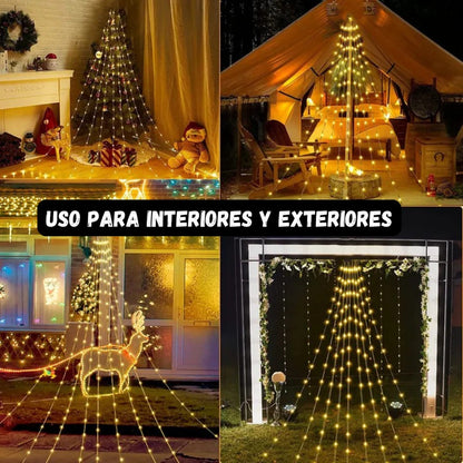 🌟🎄Luces Cascada de Navidad🎄🌟¡Con Panel Solar +12 Horas Continuas de Luz!